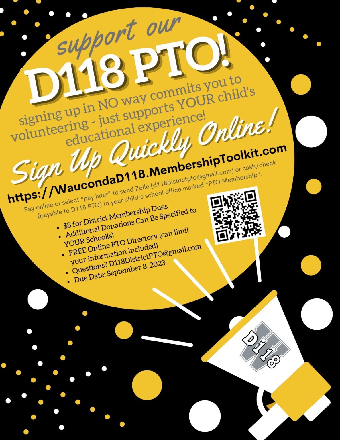 Wauconda Middle School PTO » D118 PTO 20232024 Sign up!